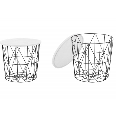 Стол журнальный HALMAR MARIFFA белый/черный, 42/41